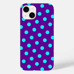 Aqua and Purple Polka Dots Case-Mate iPhone 14 Case