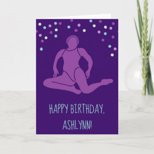 Aqua and Purple Synchronized Swimming Personalized Card