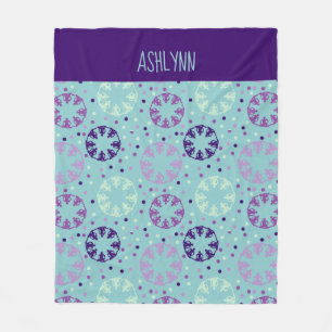 Aqua and Purple Synchronized Swimming Personalized Fleece Blanket