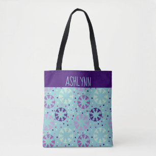 Aqua and Purple Synchronized Swimming Personalized Tote Bag