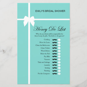 Aqua and Ribbon Bridal Shower Game PRINTED
