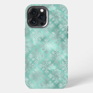 Aqua and Silver Pattern iPhone 13 Pro Max Case