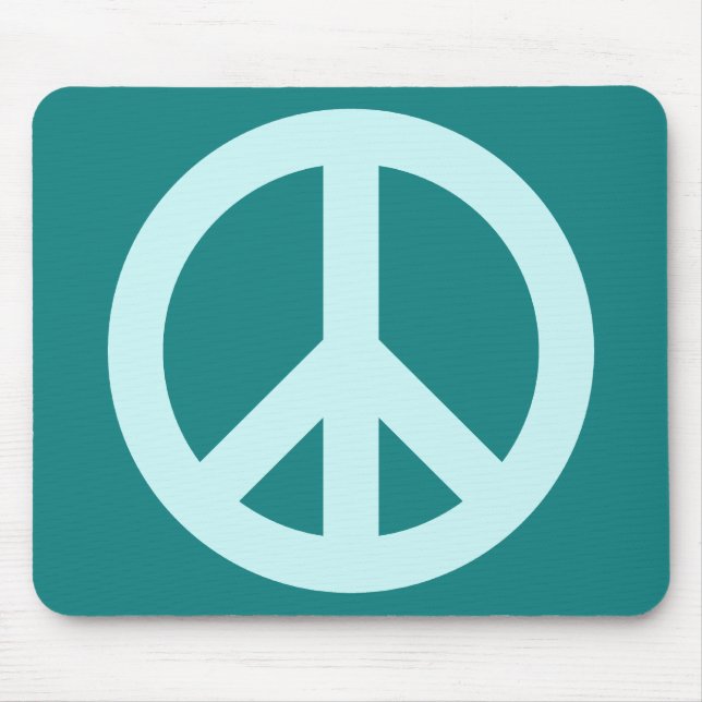 Aqua and Teal Peace Symbol Mouse Pad (Front)