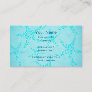 Aqua and Turquoise Starfish Design. Business Card