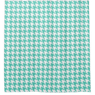 Aqua and White Houndstooth Pattern