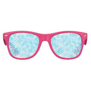 Aqua and White Mottled Kids Sunglasses