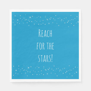 Aqua and White Stars  Napkin