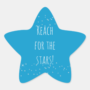 Aqua and White Stars  Star Sticker