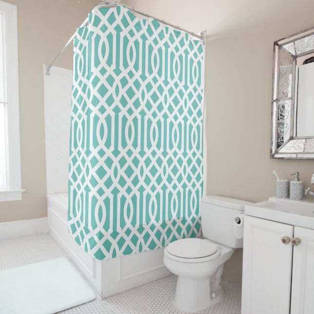 Aqua and White Trellis | Editable Colours (In Situ)