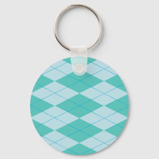 Aqua Argyle Keychain