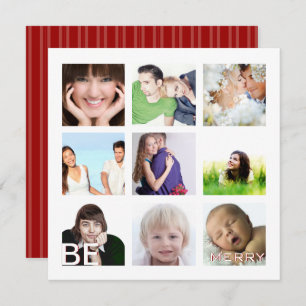 Aqua Arrows Photo Collage Holiday Cards