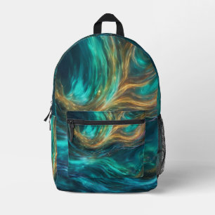 Aqua Aurora Abstract Backpack
