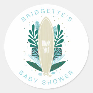 Aqua Baby On Board Thank You Classic Round Sticker