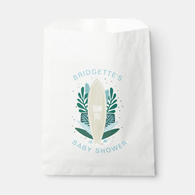 Aqua Baby On Board Tropical Baby Shower  Favour Bag (Front)