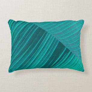 Aqua Banana Leaf Decorative Pillow