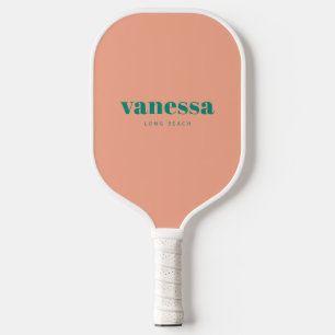 Aqua Beach Breeze Full Minimal Modern Classic Name Pickleball Paddle