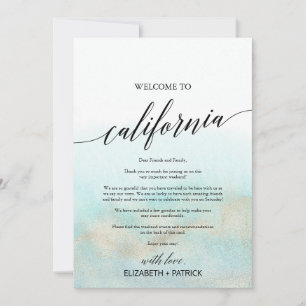 Aqua Beach California Welcome Letter & Itinerary