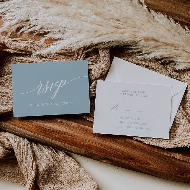 Aqua Beach Coordinate Simple RSVP Card (Creator Uploaded)