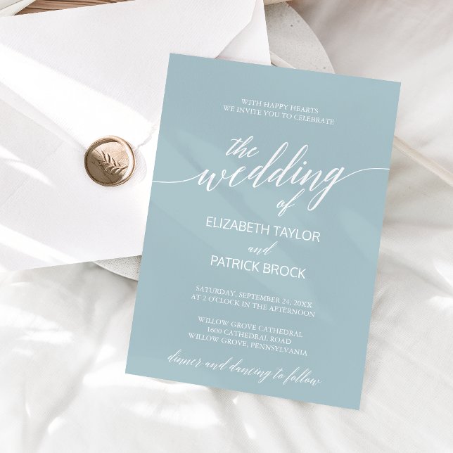Aqua Beach Coordinate Wedding Invitation (Creator Uploaded)
