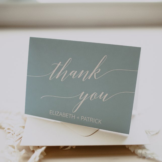 Aqua Beach Coordinate Wedding Thank You Card (Creator Uploaded)