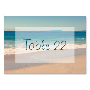 Aqua Beach Wedding Table Number