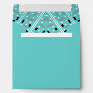 Aqua Birthday Party Square Envelope - Abstract