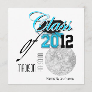 Aqua black graduation "class of" template