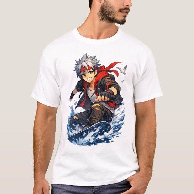 Aqua Blaze Surfer Hero T-Shirt (Front)
