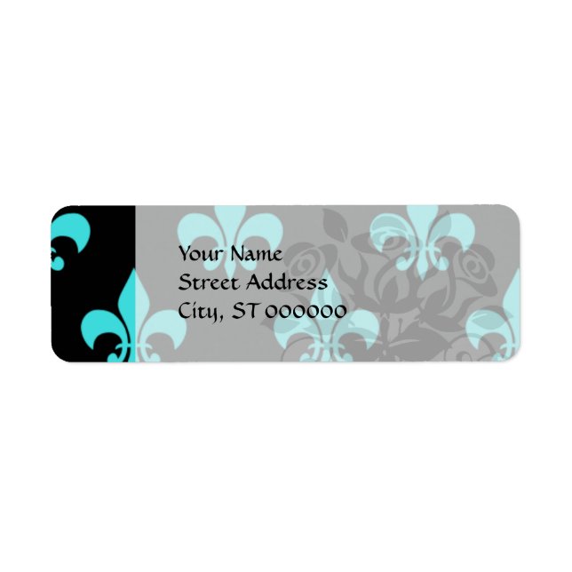 aqua bleu fleur de lis motif (Devant)
