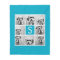 Aqua Blue 8 Photo Collage Custom Monogram