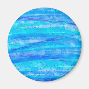 Aqua Blue Abstract Waves Magnet