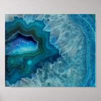 Aqua Blue Agate Crystal Geode Night Light