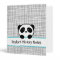 Aqua Blue and Black Panda Bear School Binder