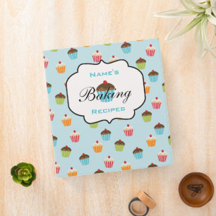 Aqua Blue Baking Cupcakes Cute Recette Classeur
