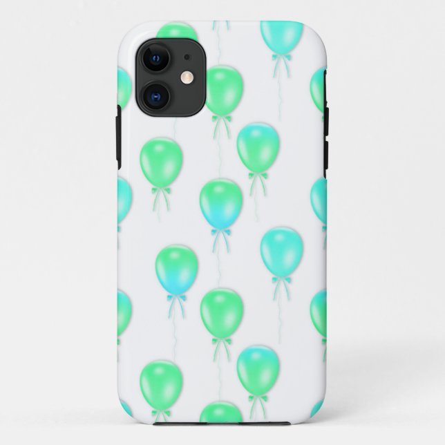 AQUA BLUE BALLOONS IPHONE CASE (Back)