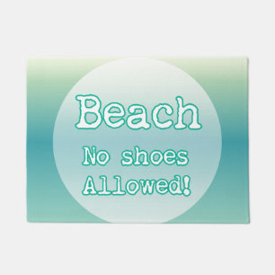Aqua Blue Beach Lovers Quote Typography Doormat