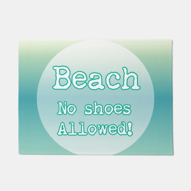 Aqua Blue Beach Lovers Quote Typography Doormat (Front)