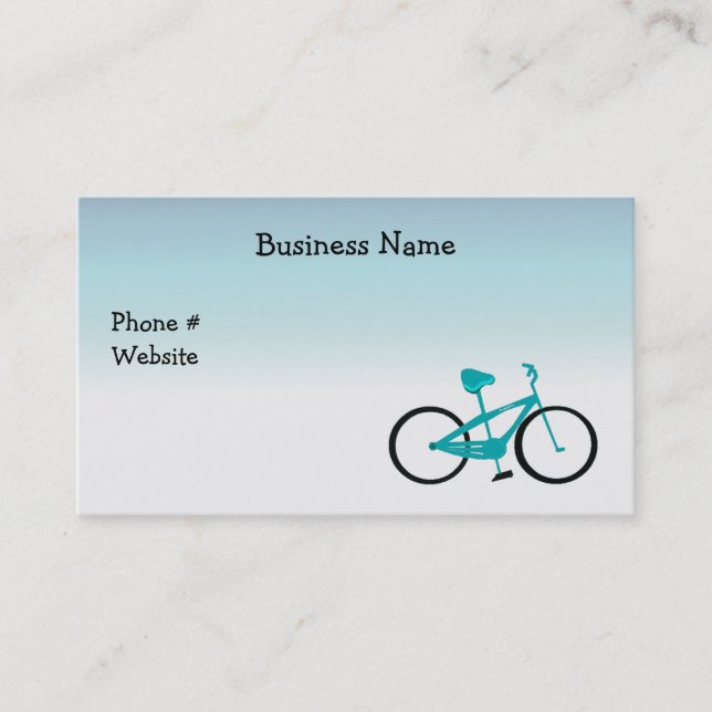 Aqua Blue Bicycle Business Card (Front)