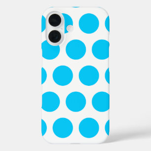 Aqua Blue Big Dots iPhone 16 Case