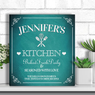 Aqua Blue Chalkboard Recipe Binder