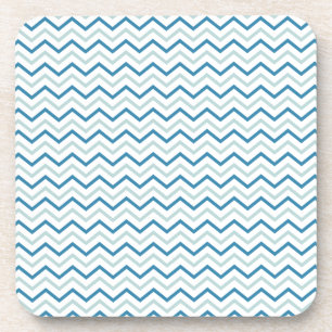 Aqua Blue Chevron Pattern Coaster