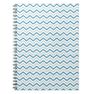 Aqua Blue Chevron Pattern Notebook