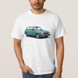 Aqua Blue Classic 1979 Civic on White T-Shirt