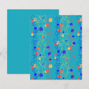 Aqua Blue Coral Lime Green Circle Scrapbook Paper