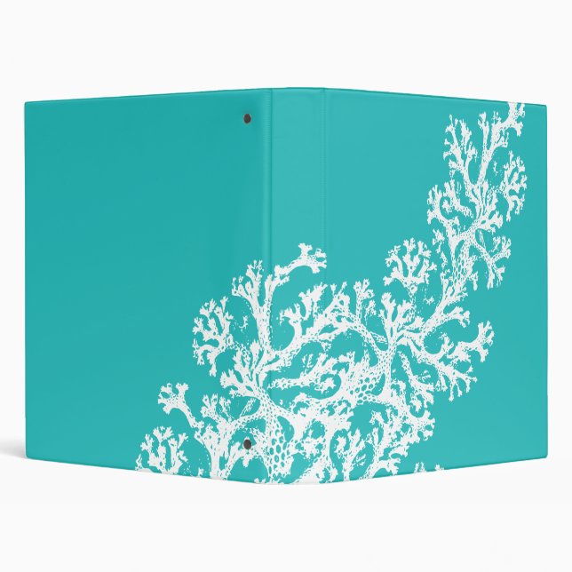 Aqua Blue Coral Motif Classeur (Arrière-plan)
