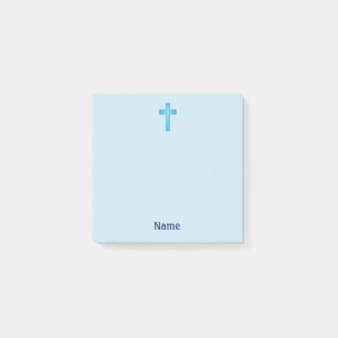 Aqua Blue Cross Faith Post It Note Pad
