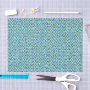 Aqua Blue Crushed Glass Mermaid Scales Decoupage Tissue Paper