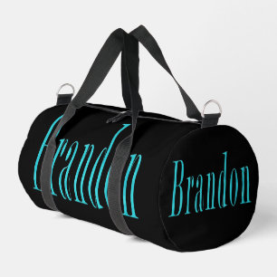 Aqua Blue Designed Brandon Name, Print Cut Sew Bag