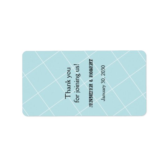 Aqua Blue Diamond Wedding Lip Balm Label
