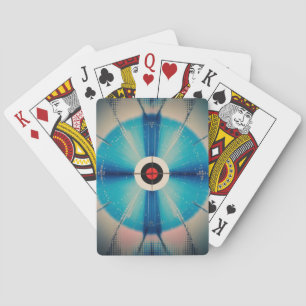 Aqua Blue Dot Grid Abstract Deck Playing Cards